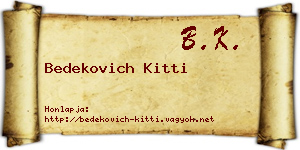Bedekovich Kitti névjegykártya